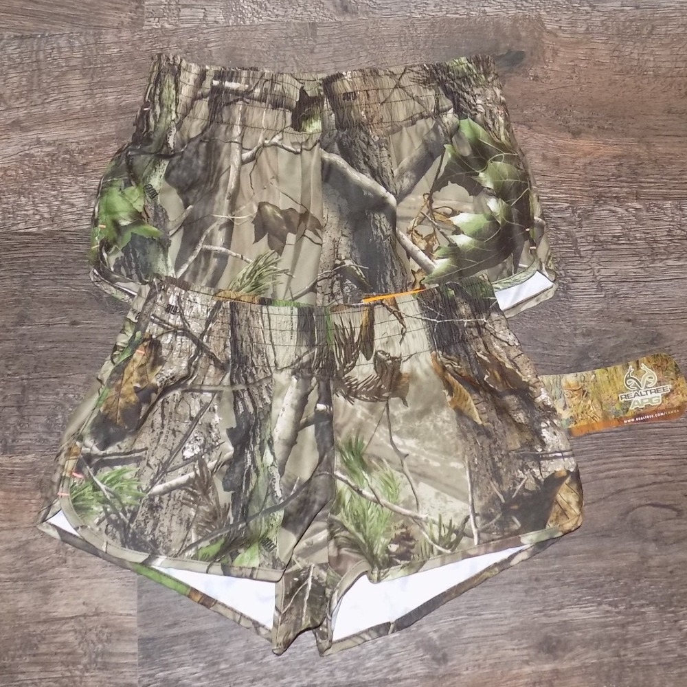 O'Rageous Realtree APG Camo Running Shorts Women Small Green Lot of 2